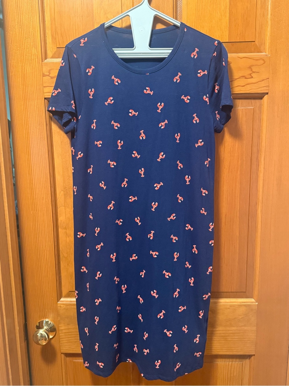 J. Crew Navy Lobster short-sleeve T- shirt dress  Size Small